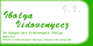 ibolya vidovenyecz business card